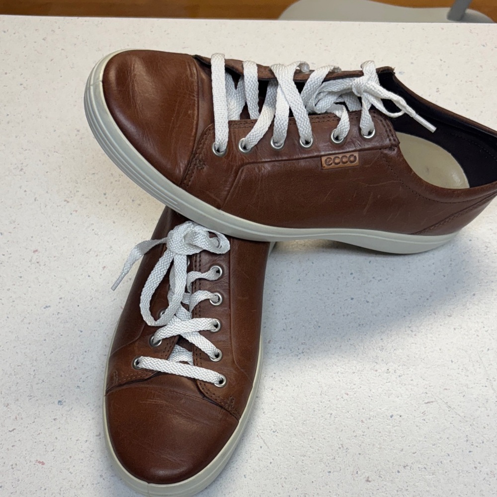 ECCO Men's Leather Brown Sneakers